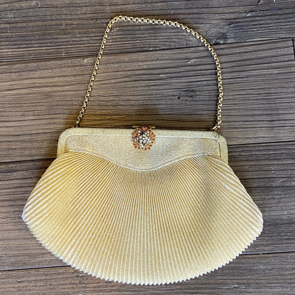 Vintage Gold Handbag with Clasp